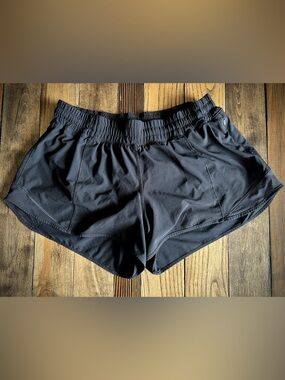 LULULEMON • Hotty Hot black running athletic shorts lined 12 Tall swift gymcore